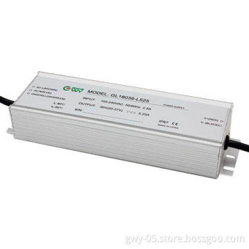LED power supplies with aluminum housing and 222*68*39mm